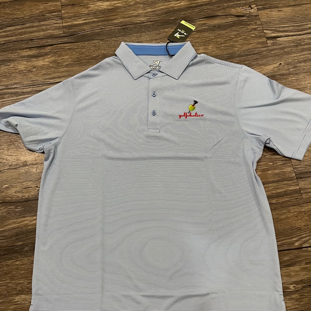 Large Ahead Golfaholic Blue Polo - New Tags
